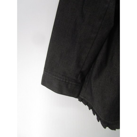 Attyre Jacket Medium Button Up Blazer Ruffled Career Preppy V-Neck - Picture 3 of 9